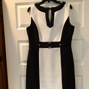 Black & white career dress,